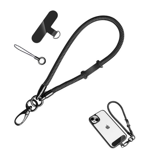 [GUYCOS]アウトドアスマホハンドストラップ(リスト手首ストラップ)カメラストラップ長さ34cm太さ7mm高耐久耐荷重10kg落下/紛失防止全機種対応スマホストラップホルダー付属ケースに挟むだけ