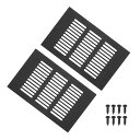 PATIKIL8x4”ドアエアベントカバー2個アルミグリル換気カバーキャビネットワードローブドア用取り付けネジ付き黒