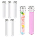 試験管プラスチック容器【5本セット】透明密閉蓋付き45ml瓶プラスチック試験管実験セットキャップ付きハーバリウムプラスチック試験管アルミキャップ付き軽量持ち運び...