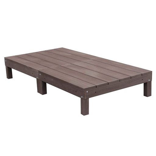 外寸法:幅900mm x 奥行900mm x 高さ280mm 材質:アイウッド人工木 製品重量:25kg/1箱 カラー:ダークブラウン