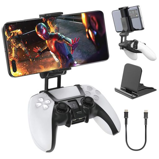 PS5スマホホルダーOIVOPS5コントローラー用スマホホルダーIOS/Android対応PS5マウントホルダーPS5スマホクリップPS5携帯ホルダー