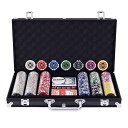 BestBuyポーカーチップポーカーセットチップセット300枚数字入りトランプ付きカジノゲームカジノセットブラックケース