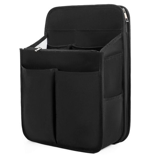 VANCOREバッグインバッグリュック底板付き縦型バックインバック大きめリュックインバッグ縦インナーバッグ中身整理軽量メンズ通勤旅行ブラックLアップグレード版(4)