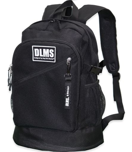  DLMS 撥水バックパック 25L 大容量 軽量 多機能 ブラック 15.4インチPC対応 通勤通学 メッシュ背面 YKKファスナー H44xW32xD18cm