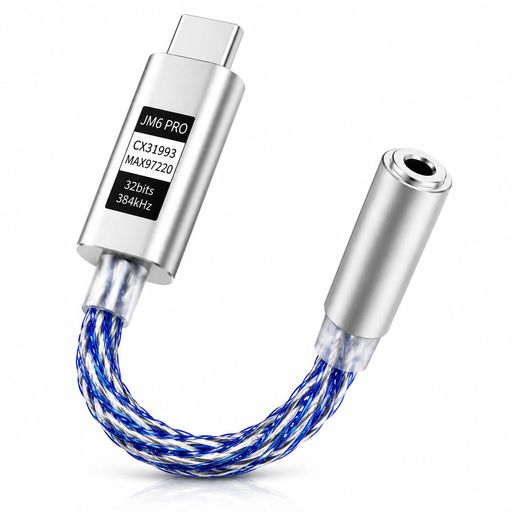JCALLY JM6 Pro Type-C to 3.5mm デュアル DAC CX31993 MAX97220 デジタルオーディオポータブルコーデック アンプ HiFi DAC デュアルDACチップ:CX31993 MAX97220 SN比:124dB 全高調波歪とノイズ(THD+N):-95dB;クローグ抑制:-110dB;PCM:最大32ビット/384kHz対応;重量:6.0gプラスマイナス0.5g PCM:最大32ビット/384kHz対応 重量:6.0g プラスマイナス0.5g 長さ:約110mm