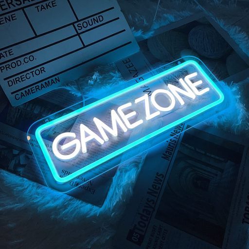 GAME ZONEネオンサイン ゲーマーネオンライト ゲームゾーンLEDネオンサイン ゲームルームの装飾 パブ 友達 子供ヘのギフト...