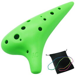 AESTIVATE PLASTIC OCARINA オカリナ 楽器 12穴 アルトC調 プラスチック AC OCARINA 吹奏管 樹脂(グリーン)