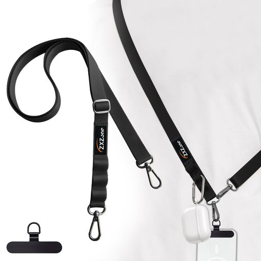 [ZXZone]スマホショルダー斜めがけ首掛け肩掛け携帯ストラップスマホストラップ長い160cm幅2cm長さ調節可能ストラップ1本+タグパッチ1枚入りショルダーストラップロングネックストラップ…