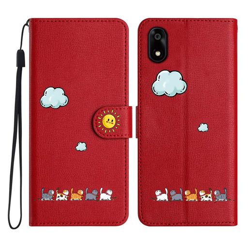 Rakuten - ALSDKEZI 対応 かんたんスマホ4 A402ZT ケース 手帳型 可愛い 猫柄 動物柄 純色シンプルデザイン スマホケース おしゃれ カード入れ 財布型 女性 人気 カバー カード収納 スタンド機能 内蔵マ…