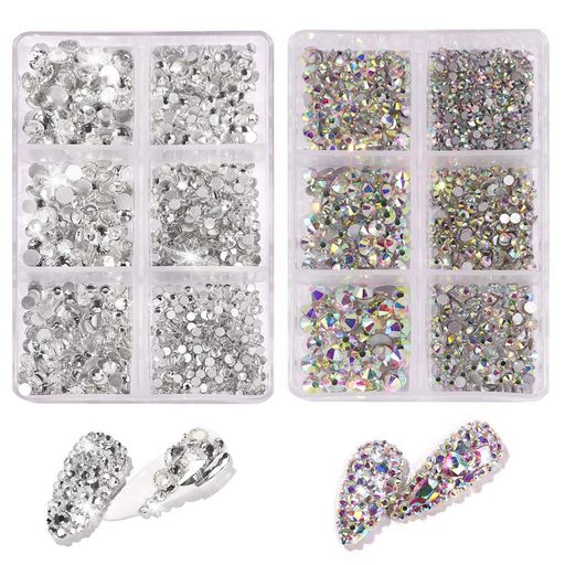 PAVIKEネイルパーツアクリルラインストーン【2色セット】ネイルパーツラインストーン大容量立体ネイルラインストーン顔の装飾/携帯電話ケース/ダイヤモンド画/フォトフレーム/衣類/DIYク…