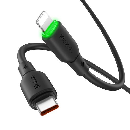 MCDODO TYPE-C TO ライトニングケーブル 1.2M 36W急速充電 PD対応 I-PHONEケーブル 高速データ転送 LED表示ライト付き TPE+シリコン素材 PDケーブル USB-C TO ライトニングケーブル