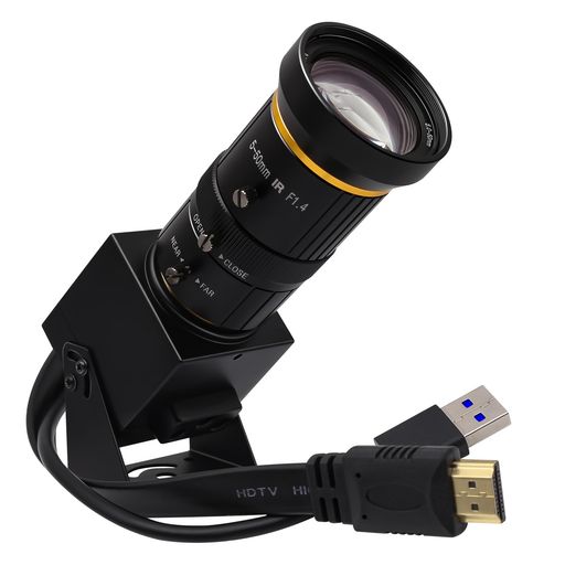 SVPRO 4 K USB カメラ 10 x 光学ズーム、5-50 mm 顕微鏡レンズ、60 fps HDMI/USB3.0 デュアル出力 H.264 ビデオ ストリーミング ウェブカメラ コンピューター、ラズベリー Pi、モニター用