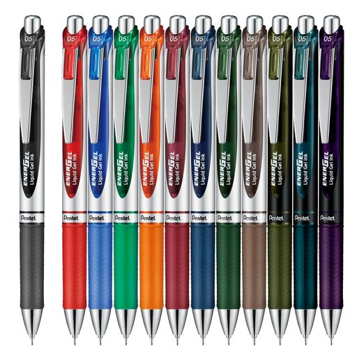 ぺんてる ボールペン ゲルインキ エナージェル ノック式 0.5mm BLN75-12AMZ12色｜詳細画像