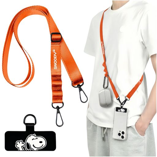 [Raineed]おしゃれな犬携帯ストラップスマホショルダースマホストラップネックストラップ首掛けスマホ斜めがけ肩掛けショルダーストラップ軽量耐久性ネックストラップ落下防止(オレンジ)