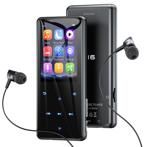 ODEJOI 64GB MP3プレーヤー Bluetooth 5.3搭載 ワイヤレス ポータブル音楽プレーヤー 白色ノイズ対応 スピーカー内蔵 ロスレス音質 2.4インチ大画面 金属ボディ