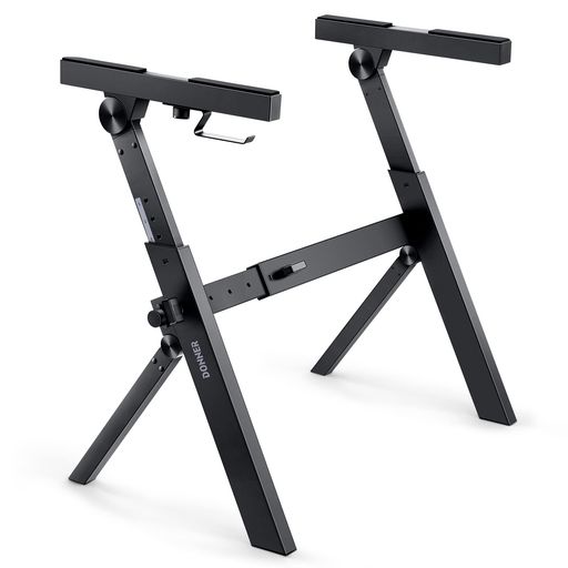 【安定した頑丈なデザイン】Donner DKS-100 Z型キーボードスタンドはフロスティングの金属材料を採用し、全体の構造と生地がより堅固で安定しています。耐荷重は最大90kgに達します。真ん中の横棒はデザインが高く、足のスペースが多く残っていて、足の邪魔になりません(ご注意:電子ピアノは含まれていません) 【お客様満足のため】使用上や品質問題、アフターサービスなどにご質問がある場合は、説明書記載のDonnerメーカー情報までご連絡ください。 【自由に調節可能】Donner DKS-100 Z型電子ピアノスタンドの幅調整は8段あり、55cm-85cmの範囲で調節可能で、54/61/76/88鍵の電子ピアノ・MIDIキーボードなどに対応します。高さの調整は10段あり、調節範囲は54cm-91cmです。立っていても座っていても、必要に応じて高さを調整できます。 【革新的な折りたたみ式】初めてZ型キーボードスタンドに折り畳み可能な構造を採用し、アッパービームとロアサポートフットは折り畳み可能で、折り畳み後の寸法は57*58*10cm、厚さは10cmにすぎません。