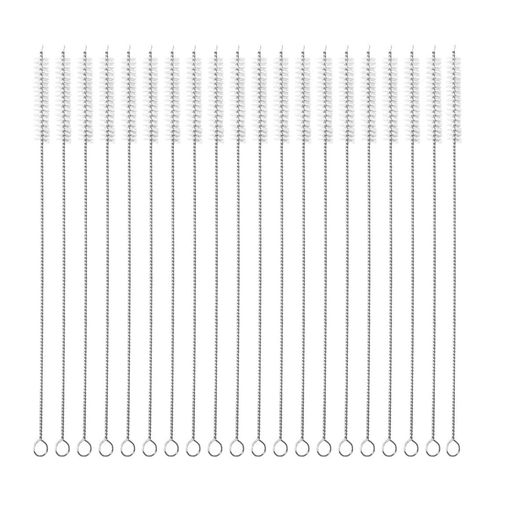 DFsuccesストローブラシ哺乳瓶ブラシ極細ナイロンステンレス製細いストローの中まで洗えて衛生的(175mm..