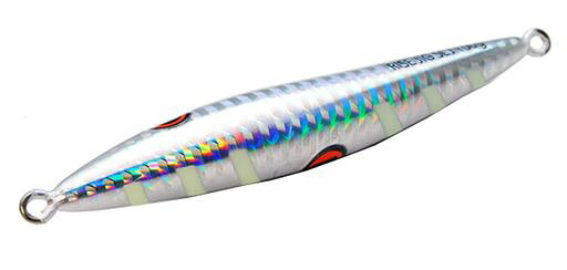 サイズ: 125g カラー: RJ07. ゼブラグロー 素材:鉛 (赤目玉塗装) 搭載アシストフック: フロント RISEアシストフック ロング LLサイズ / リア RISEアシストフック ショート LLサイズ タイプ:【ライズジグ スーパーライトジギング(SLJ)】......スーパーライトジギング(SLJ)を手軽でカンタンに扱える、オーバル断面の左右非対称ボディデザインのメタルジグ