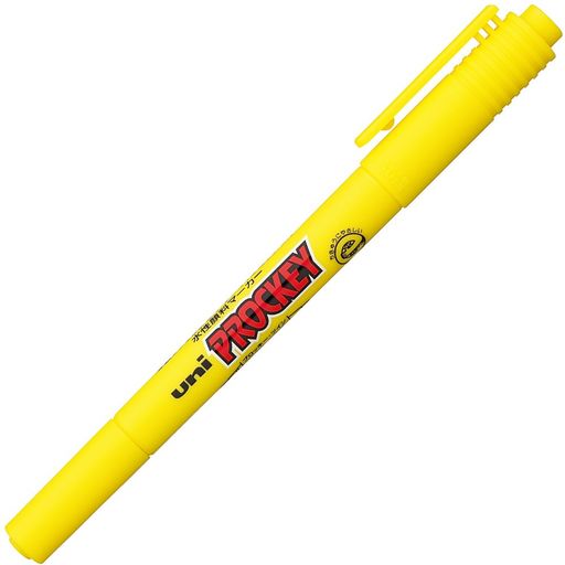 三菱鉛筆 水性サインペン プロッキーツイン 極細+細字 黄色 PM120T.2 10本入