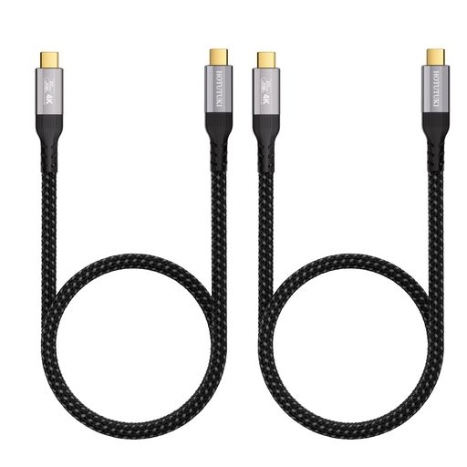 usb c ケーブル 60cm 短いタイプ (0.6m+0.6m)Thunderbolt4/3 対応 USB3.2 Gen2X2 typec 20Gbps 高速データ転送 100W PD 急速充電 4K@60Hz 映像出力 タイプc ケーブル