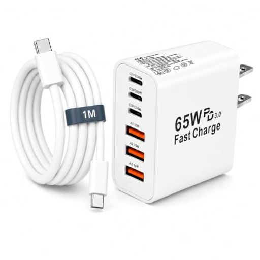 タイプC 充電器 USB Type-C 充電器 合計PD65W 急速充電 GaNIII技術対応 USB-A&Type-C コンセント式電源アダプター iPhone 18 Air/18 Pro