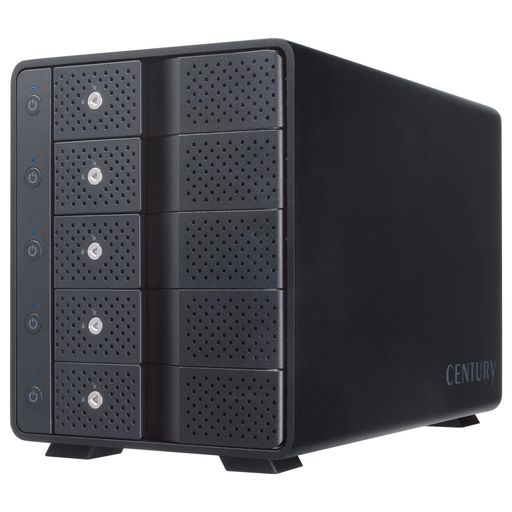 センチュリー独立電源スイッチ・USBハブ機能搭載USB3.2Gen23.5インチSATAx5HDDケース「裸族のカプセルマンション5BayV2」CRCM535U32CIS_FP