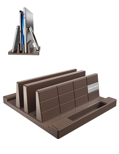 VAYDEER縦型ノートパソコンスタンドPCスタンド縦置き携帯電話ホルダー4-in-1収納幅調整可能laptopstandABS樹脂製