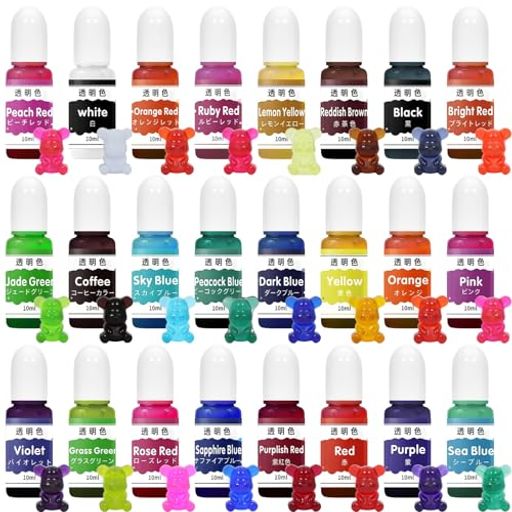 TYNRobレジン着色剤透明色24色*10ml【24色エポキシ樹脂顔料レジン着色剤】レジン液エポキシ樹脂染料高..