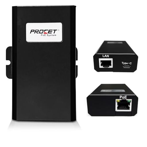 PROCETギガビットUSB TYPE C POEスプリッター802.3AF AT BT 入力5V、9V、12V、15V、20V最大60W、PT-PTC-BT (IEEE802.3 BT)、IEEE802.3 BT