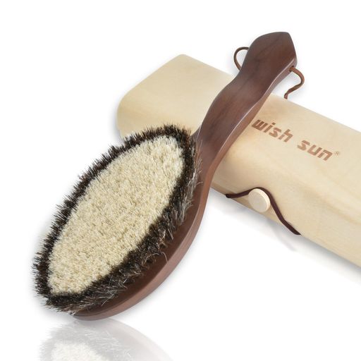 LINECY洋服ブラシスーツ馬毛洋服用ブラシ天然木静電気除去花粉スーツコートニット和服毛皮メンテナンスケアほこり毛玉埃取りウールセーター毛玉除去プレゼント挨拶ギフト(両面モデル)