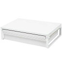 リヒトラブ パソコン台 モニター台 机上台 白 幅39×奥行25×高さ10CM 引出し付 耐荷重15KG A7341-0(3)