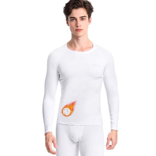 Outdoor Wear - [Sillictor]スポーツインナーメンズ裏起毛防寒インナー長袖冬用あったかインナーストレッチアンダーシャツコンプレッションウェア【保温防寒+吸汗速乾】3175wh-M
