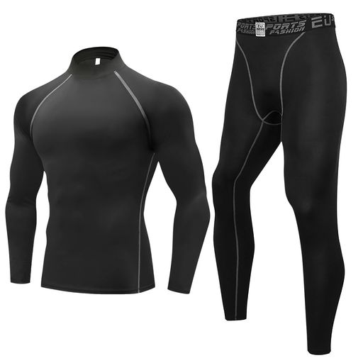 Outdoor Wear - [Nesseo]スポーツインナーメンズ上下セットコンプレッションウェア冷感インナーアンダーウェアスポーツタイツスパッツ加圧通気速乾UVカット3236blk+3333blk-XL