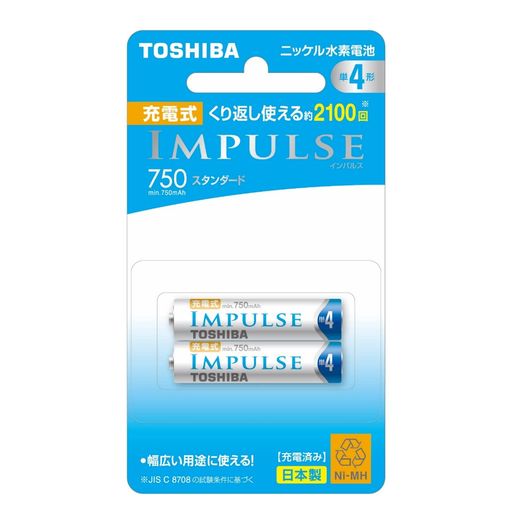 TOSHIBA jbPfdr [dIMPULSE X^_[h^Cv P4`[dr(MIN.750MAH) 2{ TNH-4ME2P