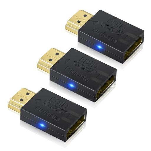 FURJOSTA 4K HDMI EDID エミュレーター パススルーアダプター カプラーHDMIダミープラグ コンピューターモニタープロジェクタービデオスプリッタースイッチ KVMエクステンダー AVレシーバー 3840X…