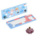 GATERONIG98共同ブランドメカニカルゲーミングキーボード、ホットスワップ対応3モード有線/BLUETOOTH/2.4Gワイヤレスキーボード、WINDOWSおよびMAC用RGBライト、PBTキーキャップ付き(スウィート・タイム(2)