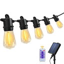 ストリングライトソーラー12M防雨型夜間自動点灯LED電球13個電球色PC素材破損しにくい8点灯モードUSB充電可能調光可能リモコン付きタイマー機能屋外照明イル...