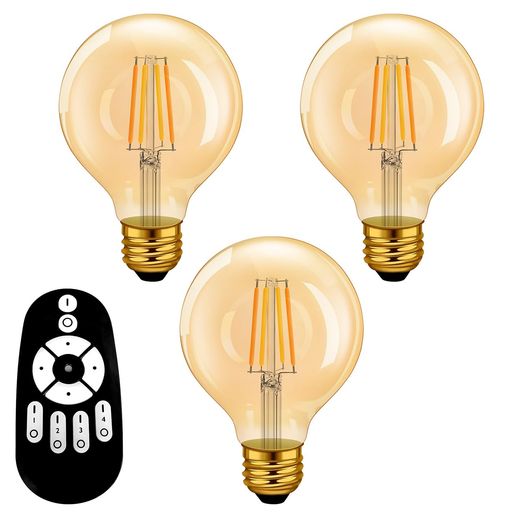 樂天商城 - ANWIOシャンデリア電球3個セットG80E26口金720lm消費電力6W(60W形相当)リモコン付き燭台電球シャンデリア形フィラメント無段階調光90%省エネ広配光雰囲気LEDランプ調光調色遠隔操作昼光色昼白色