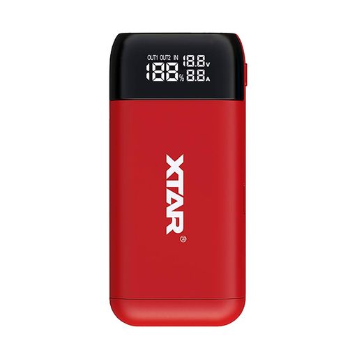 XTAR PB2SL ő2AX2 }USB[d LI-ION[drp QC3.0+PD3.0 3.6V 3.7V 18650/18700/20700/21700 TYPE-C TYPE-C/USB-Ao (RED)