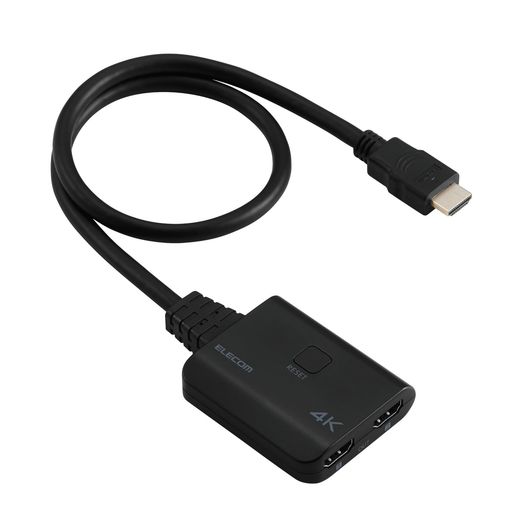 エレコムHDMI分配器4K/30Hz1入力2出力同時出力給電ケーブル付きHDCP1.4対応【安定...