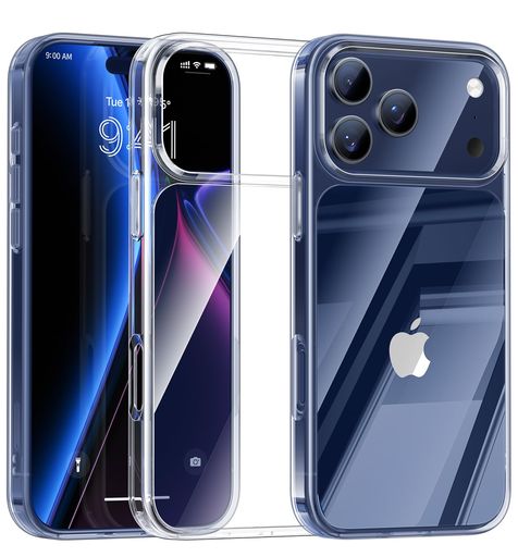 Maledan iphone 17 pro max ケース クリア 黄変防止 米軍MIL規格 超薄型 軽量 耐衝撃 指紋防止 傷防止 全面保護 滑り止め ストラップホール付き ワイヤレス充電対応 極々透明感 キラキラ PC背面 高…