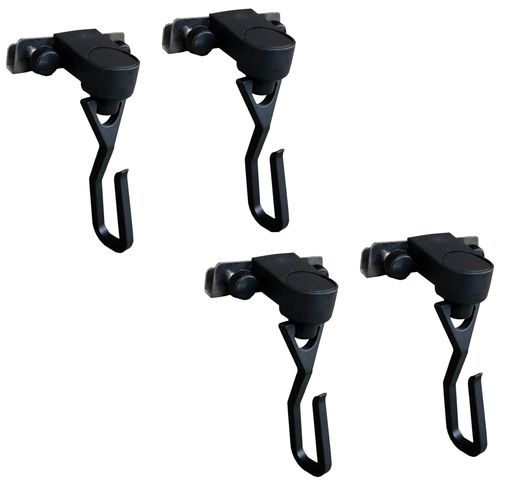 すだれ オーニング タープ用 自在フック 風でゆれても外れにくい 2個入り 【 2個 セット 】 工具不要 窓枠対応 耐荷重2kg (1セット) ブラック 水勘製簾所