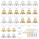 SUNNYCLUE10mm2色丸イヤリングガラスドームセットキャップ付きフックピアスチャームガラスボールネックレスガラスビーズペンダントチャームガラス球ミニ透明空デコキットアクセサリーパ…