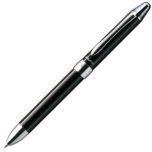 サイズ:軸径 14mm x奥行 10mm x 長さ 134mm 重さ:19g 多機能ペン:ボールペン2色(黒、赤)+シャープペン ボール径:0.7mm、シャープ径:0.5mm 材質:前軸、後軸:ABS 先金、リング、天冠:真鍮、クロムメッキ クリップ:鉄