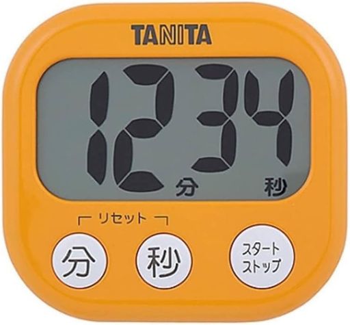 タニタtanitaキッチン勉強学習タイマー大画面大音量100分マグネットスタンド付きオレンジでか見えタイ..