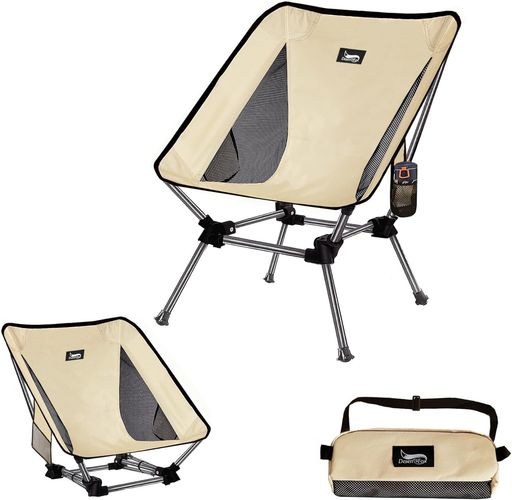 【超軽量&amp;コンパクト収納】重量:約1.75kg 耐荷重:150kg ●使用時サイズ:(約)幅55cmx奥行55cmx高さ68/51cm ●収納時サイズ:(約)32cmx15cmx15cm。専用収納袋がついているので、収納スペースを節約でき、運びが便利で楽です。【パッケージの詳細】本体+収納袋。 【追加機能】:サイドポケット+カップホルダー+収納袋。【カップホルダー】:独自開発のカップホルダー、デザインアワード受賞。 カップや飲料ボトルを保管できます。【抜群なサイドポケット】タオル、スマホなどの収納に活用できます。【多機能の収納袋、 持って、背負てもいいです】ショルダーベルトの長さも調節できるので、自分の体に合わせて調節できます。肩や背中への負担を軽減しながら、通気性に優れています。【弾性メッシュバッグ付き】:背もたれの後ろに大きな弾性メッシュバッグが付いており、本、メガネケース、タオルなどの持ち物をスッキリ収納できます! 【高さ両パターンで切り替え可能】足を折り畳むや開くことによって、グランドとノーマルスタイルの両パターンで切り替え可能。