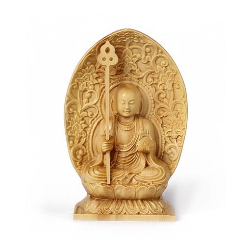 ミニ仏像 地蔵菩薩 柘植(ツゲ)地蔵菩薩像 水子地蔵 お地蔵様 縁起物 御守り 木彫り仏像 祈る 厄除け 風水 開運(高さ7CMx巾3.7CMx奥行1.7CM)