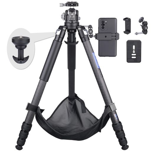 ARTCISE軽量カーボンボウル三脚+44mmボール低重心雲台キット32.5mm管経コンパクトトラベルカーボンファイバーカメラビデオ三脚CNC360度パノラマ自由三脚ヘッドDSLR/一眼レフ/デジタルに適用耐…