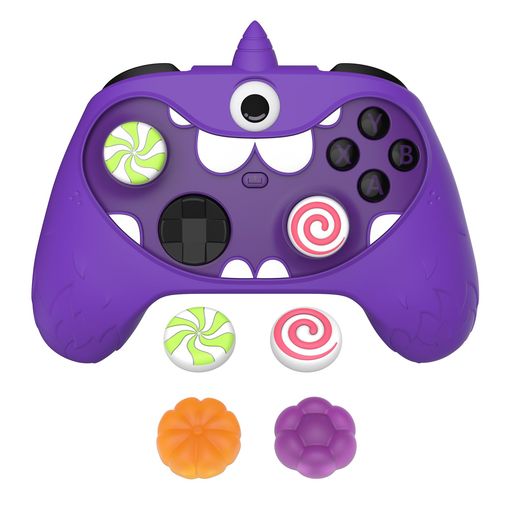 PLAYVITAL XBOX SERIES X/S コントローラー対応用モノアイモンスター可愛いシリコンカバー、XBOX COREコントローラー対応用グリップカバー、滑り止め、全面保護、ジョイスティックキャップやステッカー付き 【パープル】 PLAYVITAL XBOX SERIES X/S コントローラー対応用モノアイモンスター可愛いシリコンカバー、XBOX COREコントローラー対応用グリップカバー、滑り止め、全面保護、ジョイスティックキャップやステッカー付き 【パープル】
