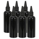 PATIKILプラスチックアプリケーターボトル、6個3.4oz(100ml)リーク防止再充填可能な空のディスペンサーコンテナー、ヘアインク液体ソース用ツイストトップキャップ付き絞るボトル、黒